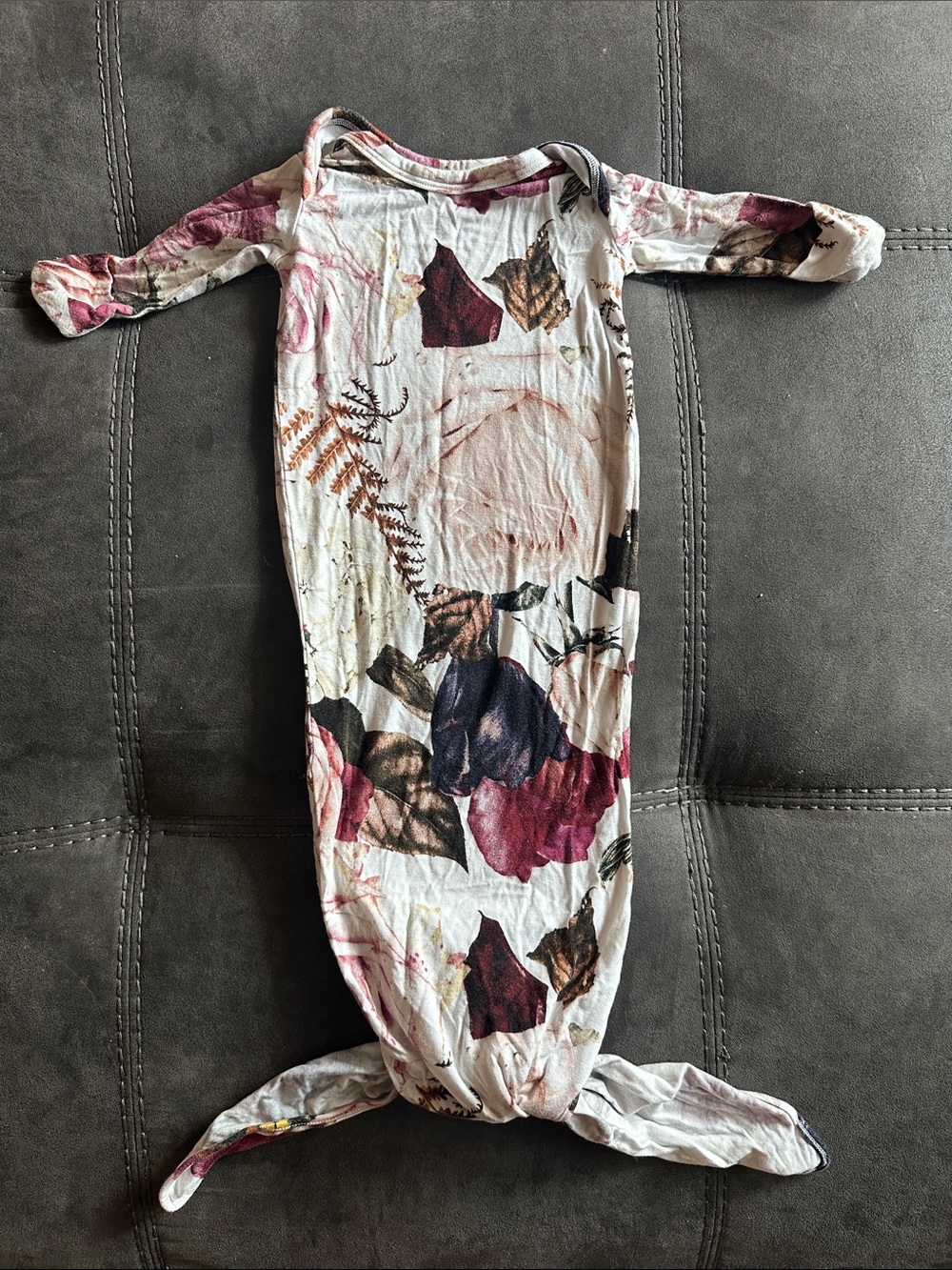 Autumn 🍂 Floral Multi-Color Knotted Baby Pajama Gown